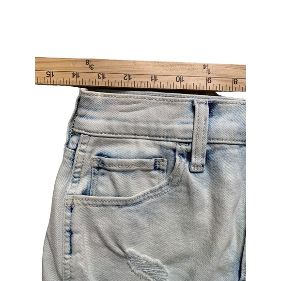 Hollister Cutout Jean Shorts Size 26 Bermuda Distressed Light High Rise 3502 - Picture 8 of 10
